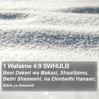 1 Wafalme 4:9 SWHULB Bible Verse Image