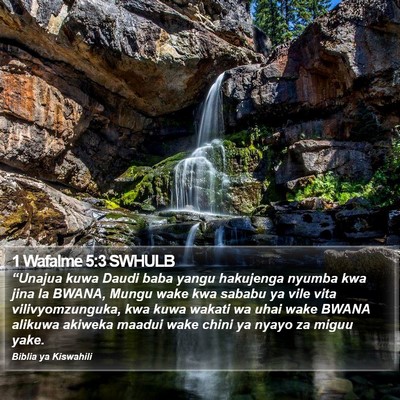 1 Wafalme 5:3 SWHULB Bible Verse Image