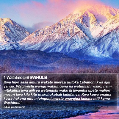 1 Wafalme 5:6 SWHULB Bible Verse Image