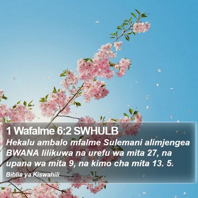 1 Wafalme 6:2 SWHULB Bible Verse Image