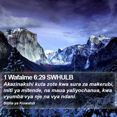 1 Wafalme 6:29 SWHULB Bible Verse Image