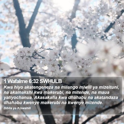 1 Wafalme 6:32 SWHULB Bible Verse Image