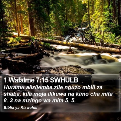 1 Wafalme 7:15 SWHULB Bible Verse Image