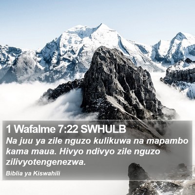 1 Wafalme 7:22 SWHULB Bible Verse Image