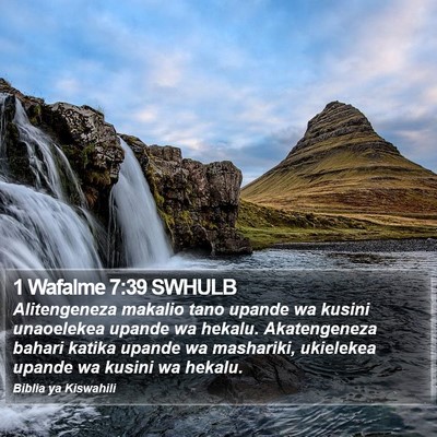 1 Wafalme 7:39 SWHULB Bible Verse Image
