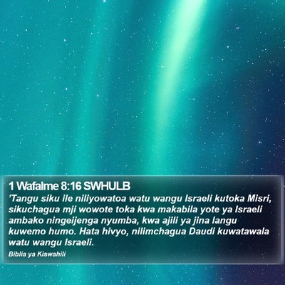1 Wafalme 8:16 SWHULB Bible Verse Image