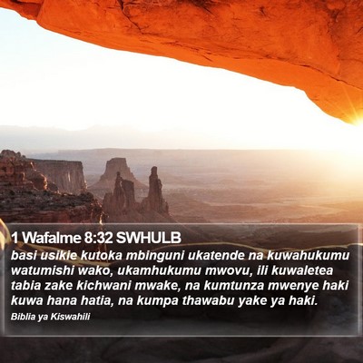 1 Wafalme 8:32 SWHULB Bible Verse Image