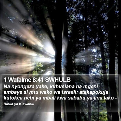 1 Wafalme 8:41 SWHULB Bible Verse Image