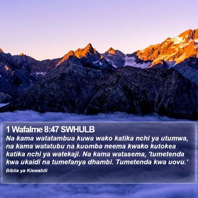 1 Wafalme 8:47 SWHULB Bible Verse Image