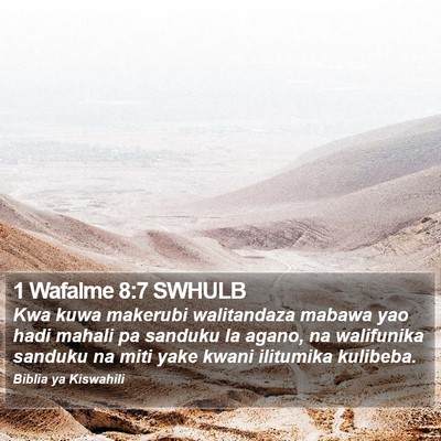 1 Wafalme 8:7 SWHULB Bible Verse Image