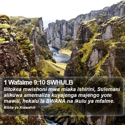 1 Wafalme 9:10 SWHULB Bible Verse Image