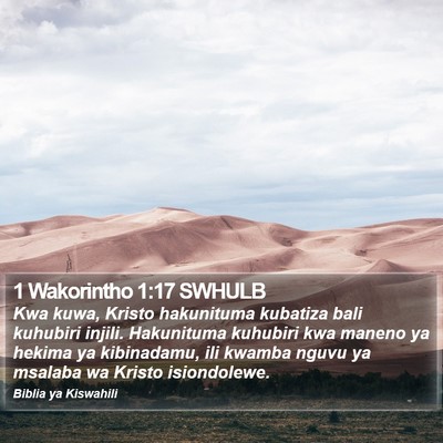 1 Wakorintho 1:17 SWHULB Bible Verse Image