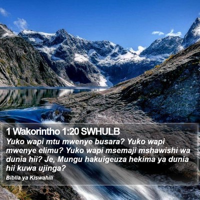 1 Wakorintho 1:20 SWHULB Bible Verse Image