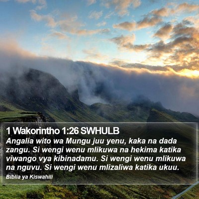 1 Wakorintho 1:26 SWHULB Bible Verse Image