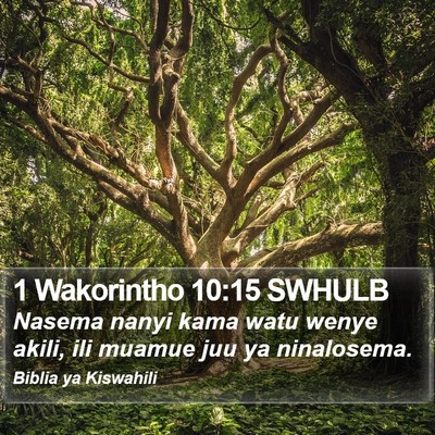 1 Wakorintho 10:15 SWHULB Bible Verse Image