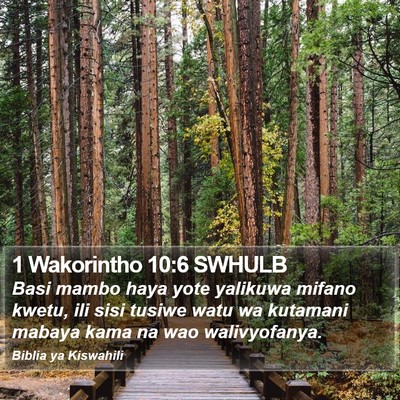 1 Wakorintho 10:6 SWHULB Bible Verse Image