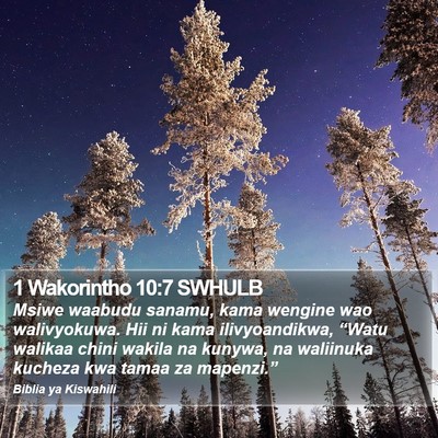 1 Wakorintho 10:7 SWHULB Bible Verse Image