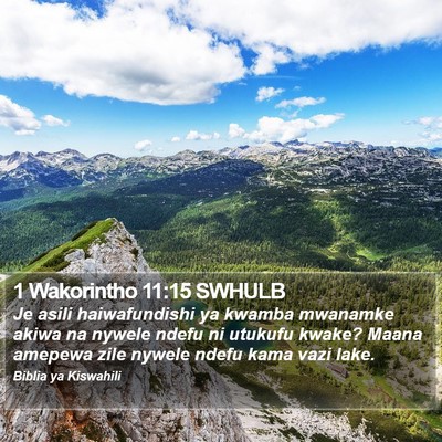 1 Wakorintho 11:15 SWHULB Bible Verse Image