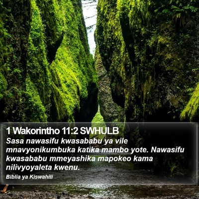 1 Wakorintho 11:2 SWHULB Bible Verse Image
