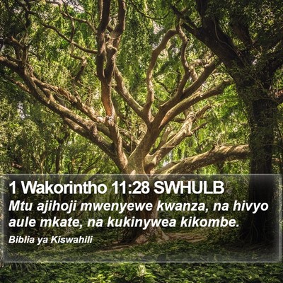1 Wakorintho 11:28 SWHULB Bible Verse Image