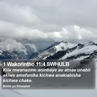 1 Wakorintho 11:4 SWHULB Bible Verse Image