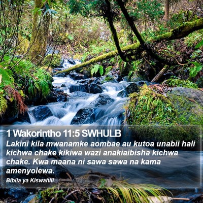 1 Wakorintho 11:5 SWHULB Bible Verse Image