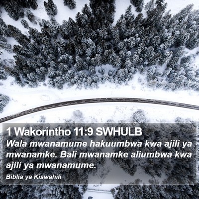 1 Wakorintho 11:9 SWHULB Bible Verse Image
