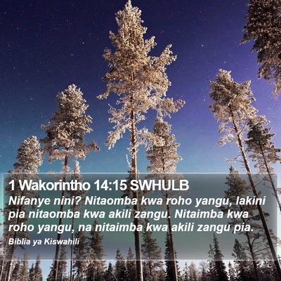 1 Wakorintho 14:15 SWHULB Bible Verse Image