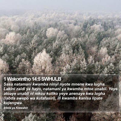 1 Wakorintho 14:5 SWHULB Bible Verse Image