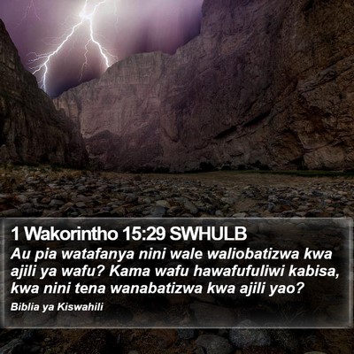 1 Wakorintho 15:29 SWHULB Bible Verse Image