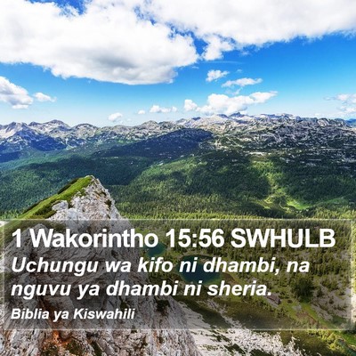 1 Wakorintho 15:56 SWHULB Bible Verse Image