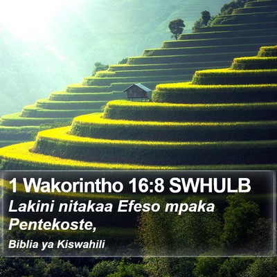 1 Wakorintho 16:8 SWHULB Bible Verse Image