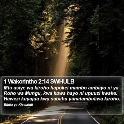 1 Wakorintho 2:14 SWHULB Bible Verse Image