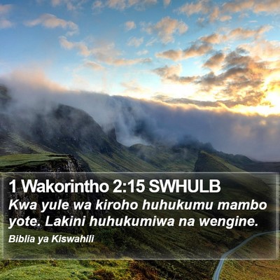 1 Wakorintho 2:15 SWHULB Bible Verse Image