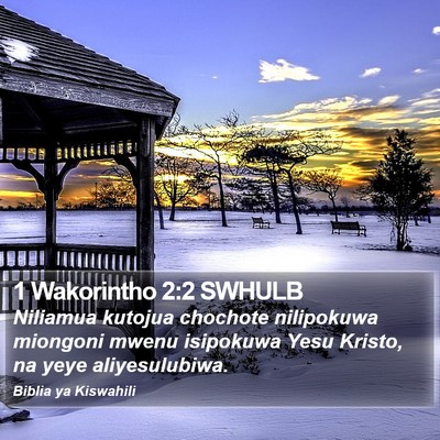 1 Wakorintho 2:2 SWHULB Bible Verse Image