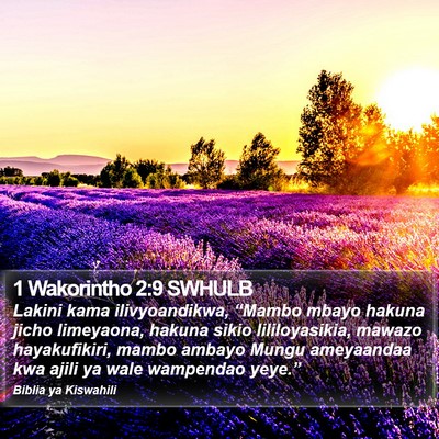 1 Wakorintho 2:9 SWHULB Bible Verse Image