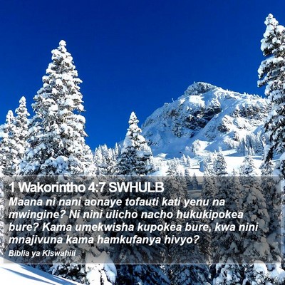 1 Wakorintho 4:7 SWHULB Bible Verse Image