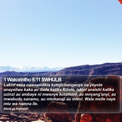 1 Wakorintho 5:11 SWHULB Bible Verse Image
