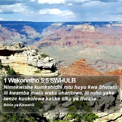 1 Wakorintho 5:5 SWHULB Bible Verse Image