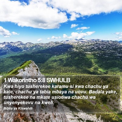 1 Wakorintho 5:8 SWHULB Bible Verse Image