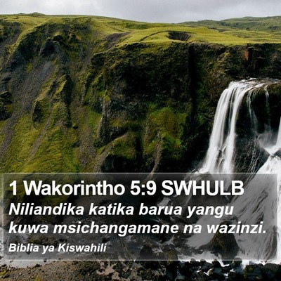 1 Wakorintho 5:9 SWHULB Bible Verse Image