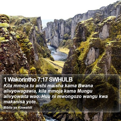 1 Wakorintho 7:17 SWHULB Bible Verse Image