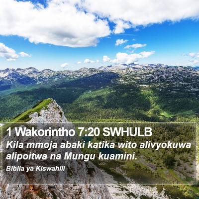 1 Wakorintho 7:20 SWHULB Bible Verse Image