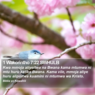1 Wakorintho 7:22 SWHULB Bible Verse Image