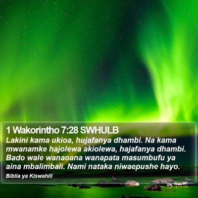 1 Wakorintho 7:28 SWHULB Bible Verse Image