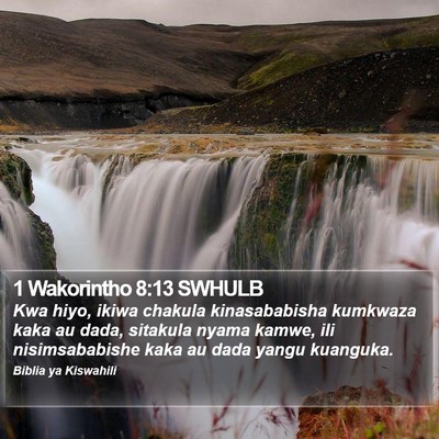 1 Wakorintho 8:13 SWHULB Bible Verse Image