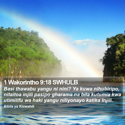 1 Wakorintho 9:18 SWHULB Bible Verse Image