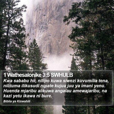1 Wathesalonike 3:5 SWHULB Bible Verse Image