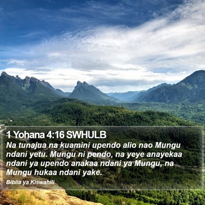 1 Yohana 4:16 SWHULB Bible Verse Image