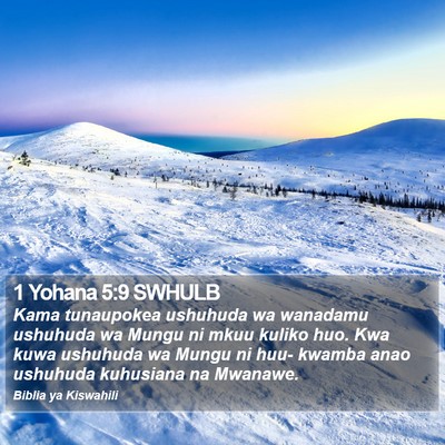 1 Yohana 5:9 SWHULB Bible Verse Image